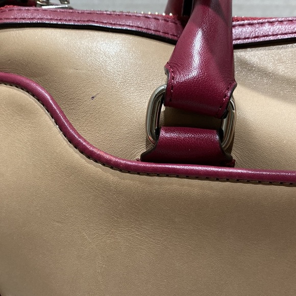 COACH (No. C1373-25807) Legacy “Haley” 2-Tone (Tan/Burgundy) Large Satchel - Picture 2 of 16